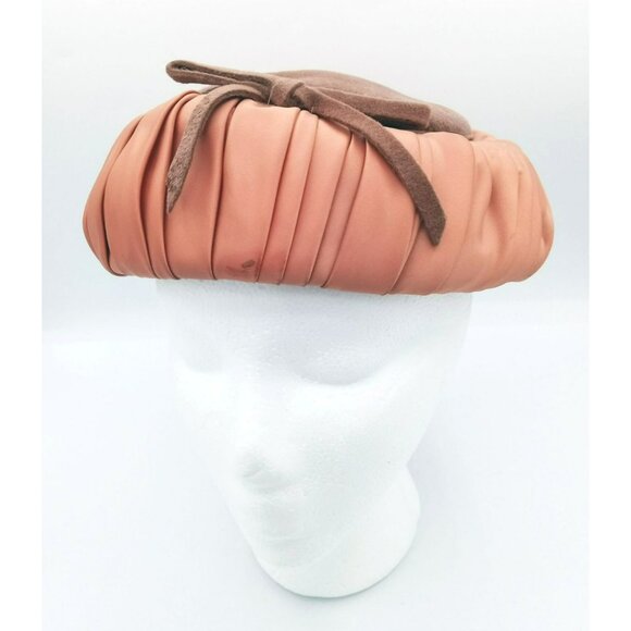 Hat Sharon Originals Corona Italy Women Pillbox Brown Ribbon Vintage Fashion main image 15